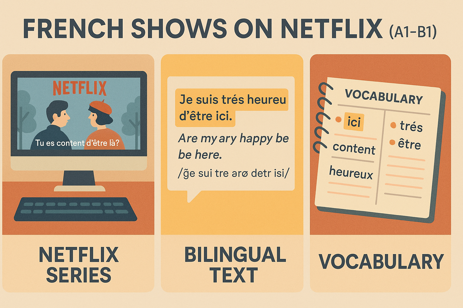 French shows on Netflix US — learn with French series and films using subtitles