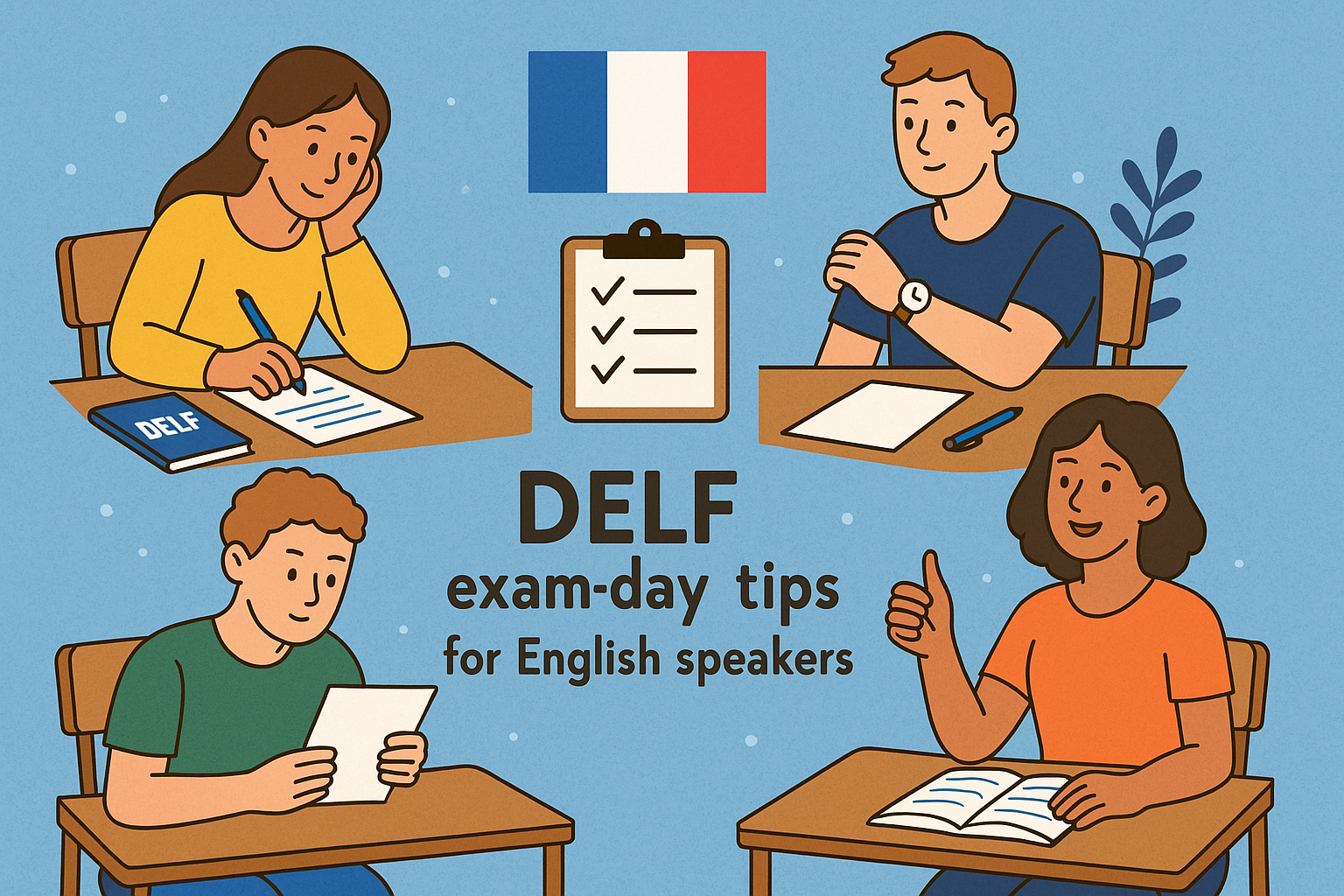 DELF exam day tips and strategies for English speakers preparing for French certification