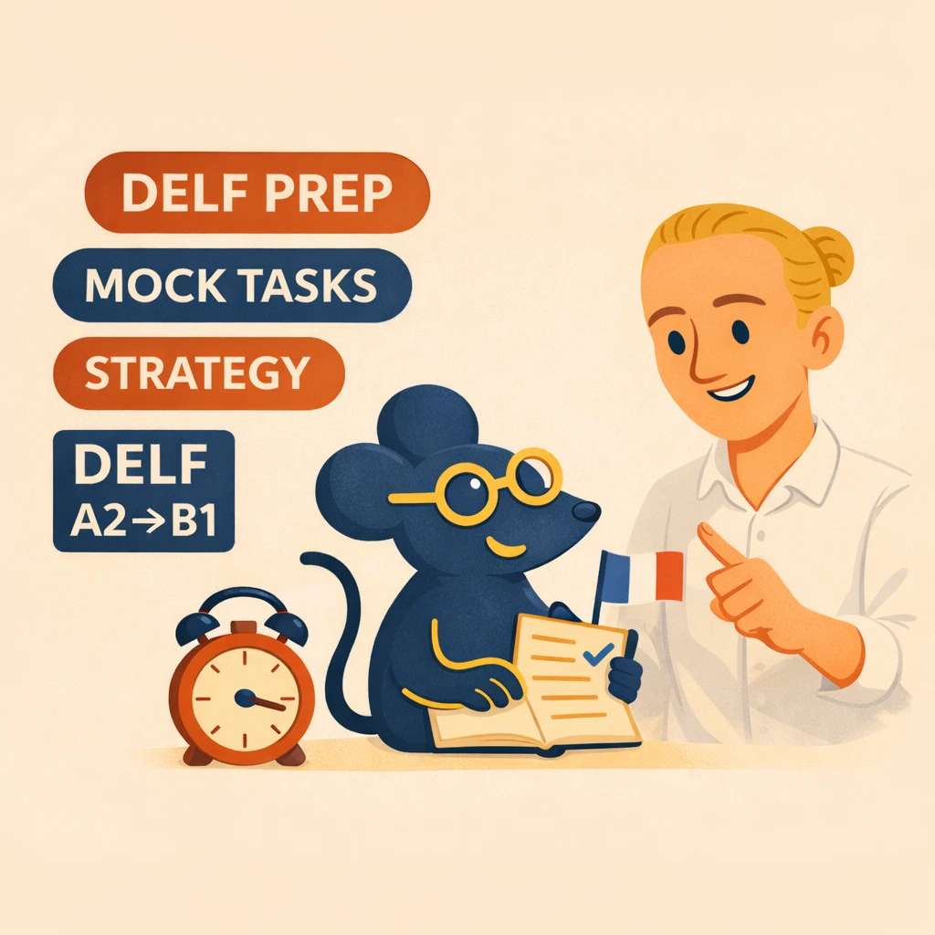 DELF A2 B1 exam preparation coaching with Roger at €35 per session