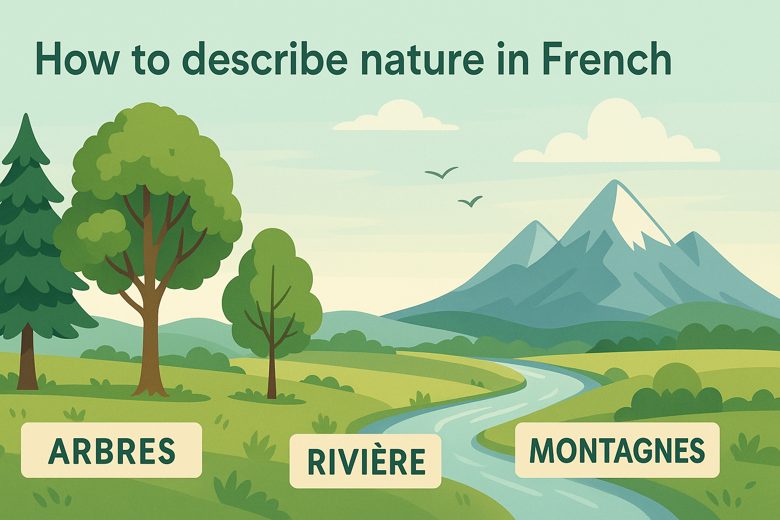 How to describe nature in French trees rivers mountains guide