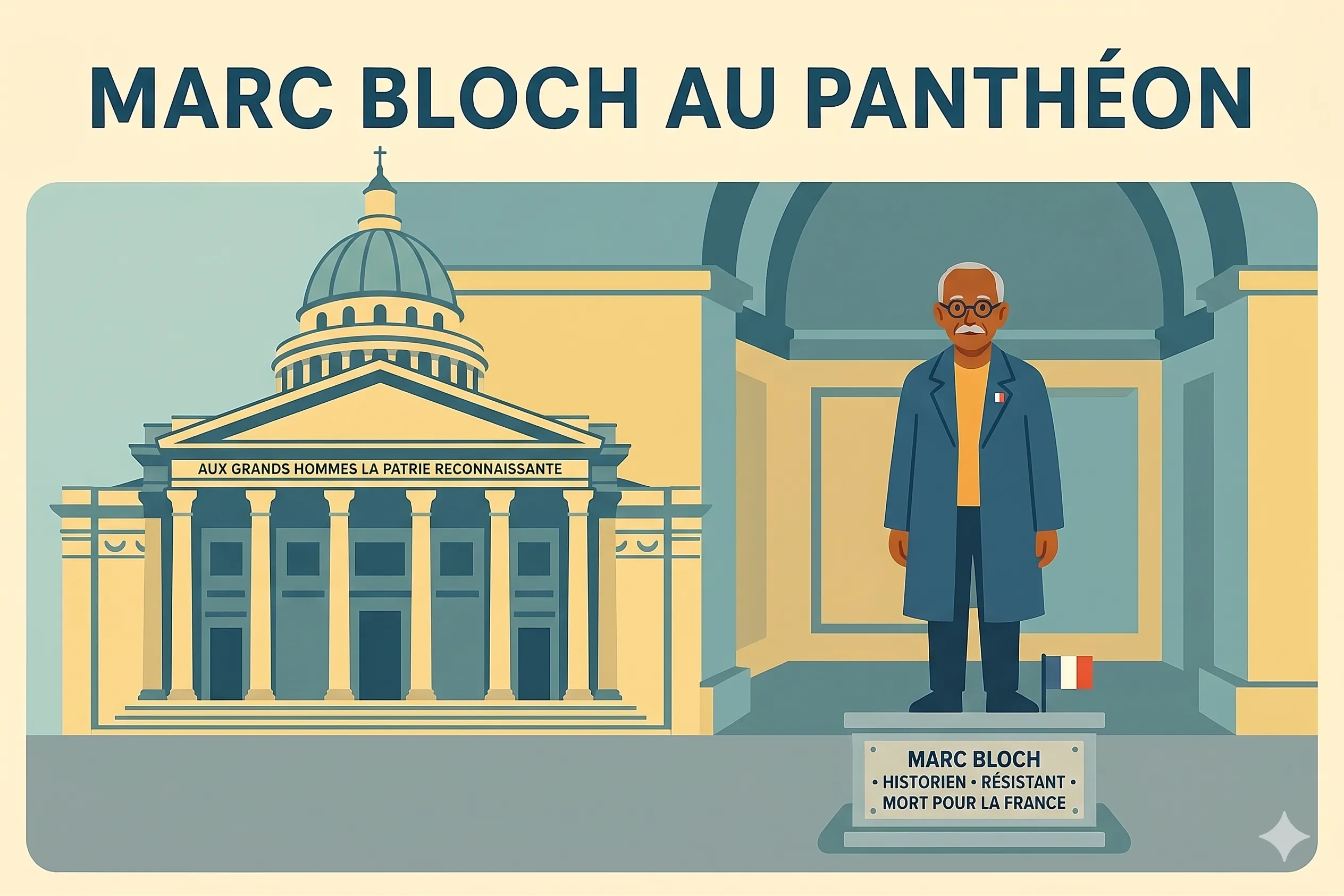 The Panthéon in Paris, dome lit at dusk, where Marc Bloch enters on June 23, 2026