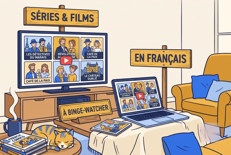 Illustration of the best French shows and films to watch on Netflix in French