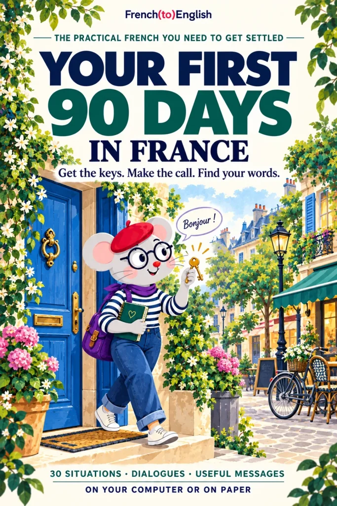 Your First 90 Days in France — illustrated cover with Margaux
