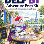 DELF B1 Adventure Prep Kit — illustrated cover with Margaux